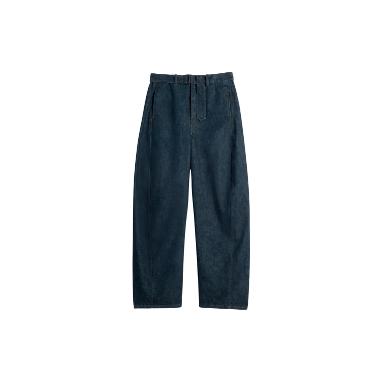 Lemaire Twisted Belted Pants in Denim - Pants - Parisian Minimalist Luxury at Luxury Shoes 