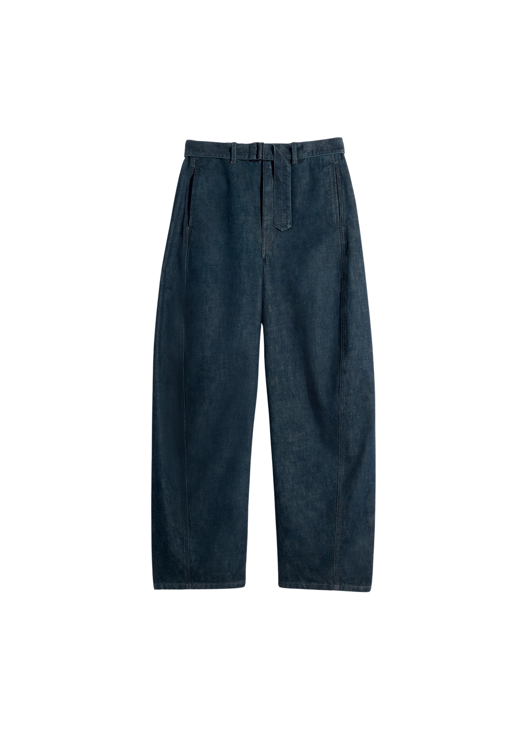 Lemaire Twisted Belted Pants in Denim - Pants - Parisian Minimalist Luxury at Luxury Shoes 