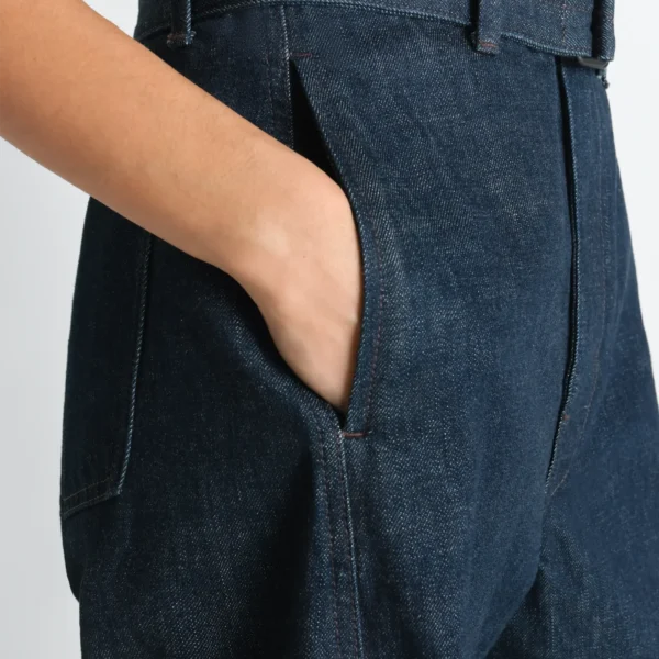 Lemaire Twisted Belted Pants in Denim, view 7