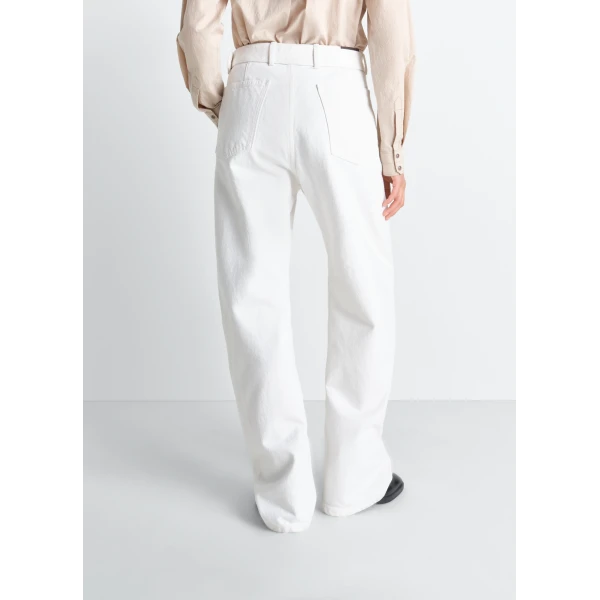 Lemaire Twisted Belted Pants in Denim - Pants - Parisian Minimalist Luxury at Luxury Shoes 