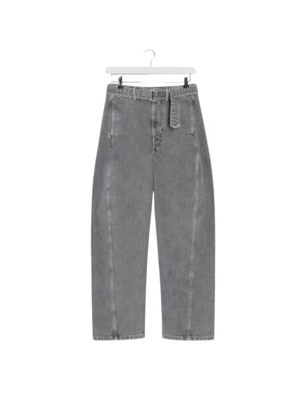 Lemaire Twisted Belted Pants in Denim - Pants - Parisian Minimalist Luxury at Luxury Shoes 