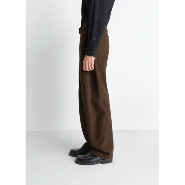 Lemaire Twisted Belted Pants in Dyed Heavy Broken Twill - Pants - Parisian Minimalist Luxury at Luxury Shoes 