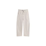 Lemaire Twisted Belted Pants in Heavy Broken Twill Snow - Pants - Parisian Minimalist Luxury at Luxury Shoes 
