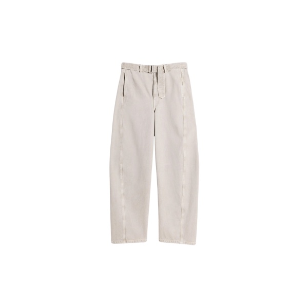 Lemaire Twisted Belted Pants in Heavy Broken Twill Snow - Pants - Parisian Minimalist Luxury at Luxury Shoes 