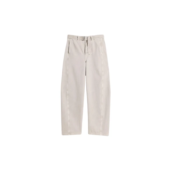 Lemaire Twisted Belted Pants in Heavy Broken Twill Snow - Pants - Parisian Minimalist Luxury at Luxury Shoes 