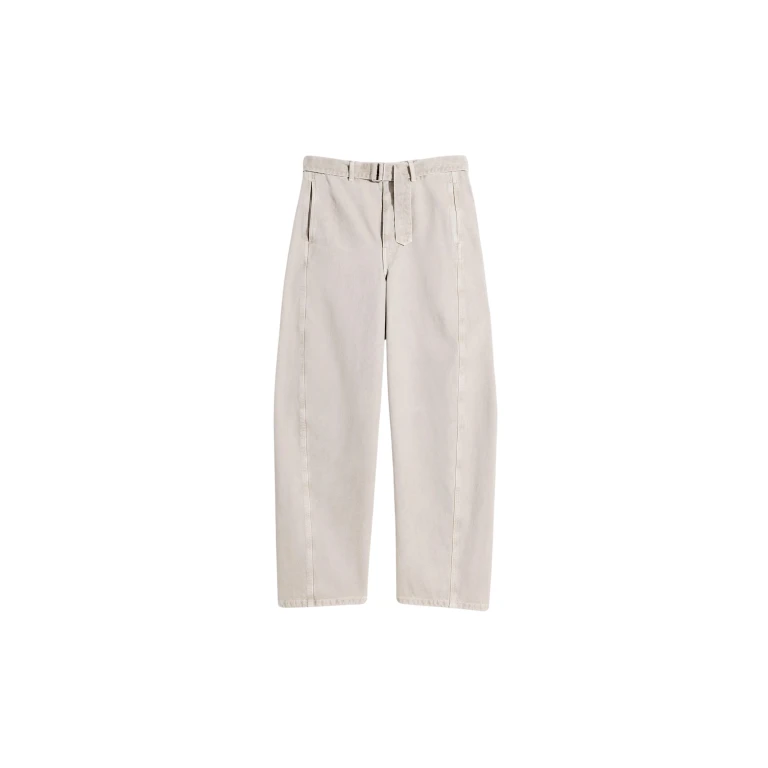 Lemaire Twisted Belted Pants in Heavy Broken Twill Snow - Pants - Parisian Minimalist Luxury at Luxury Shoes 