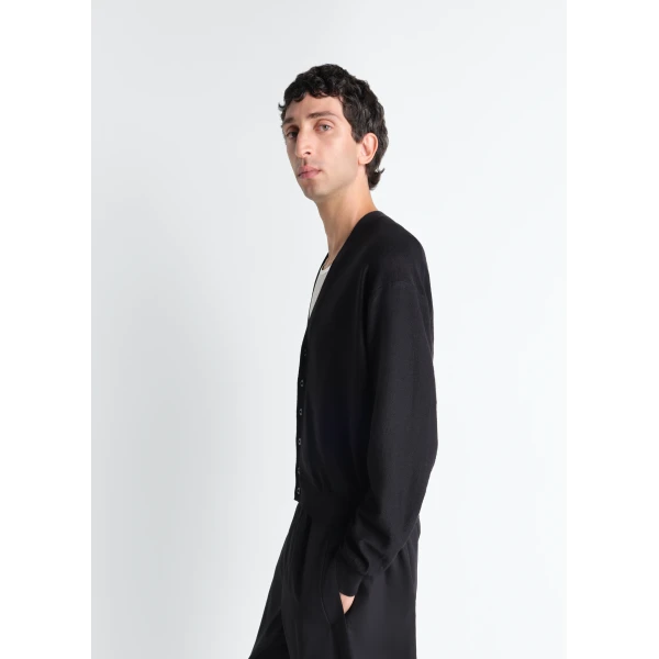 Lemaire Twisted Cardigan in Merino Blend - Knitwear - Parisian Minimalist Luxury at Luxury Shoes 