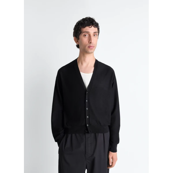 Lemaire Twisted Cardigan in Merino Blend - Knitwear - Parisian Minimalist Luxury at Luxury Shoes 