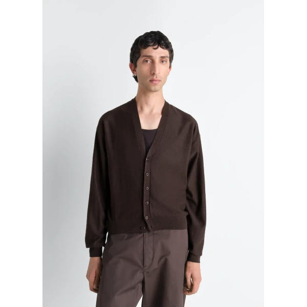 Lemaire Twisted Cardigan in Merino Blend - Knitwear - Parisian Minimalist Luxury at Luxury Shoes 