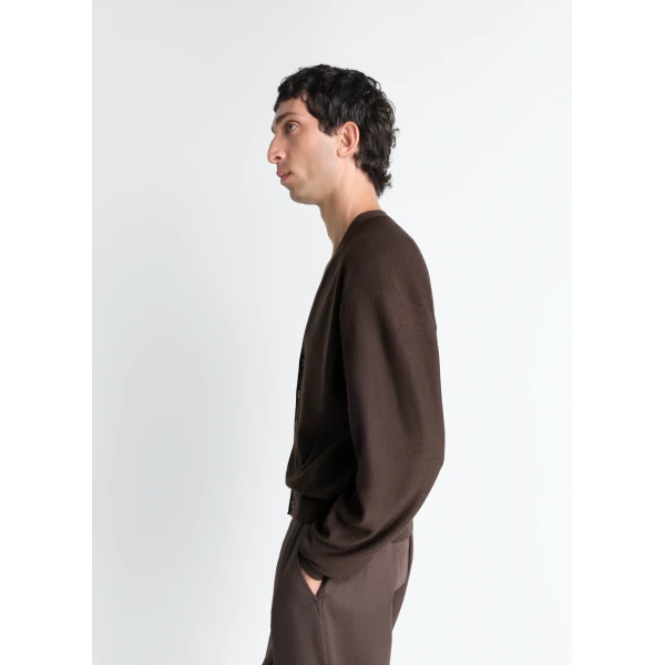 Lemaire Twisted Cardigan in Merino Blend - Knitwear - Parisian Minimalist Luxury at Luxury Shoes 