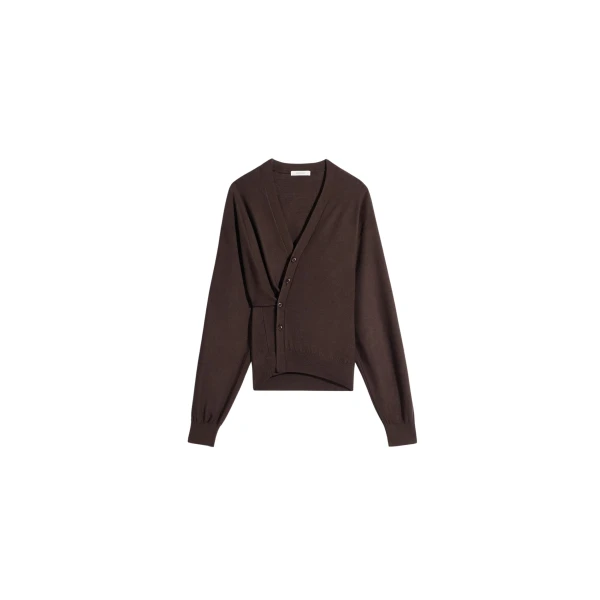 Lemaire Twisted Cardigan in Merino Blend - Knitwear - Parisian Minimalist Luxury at Luxury Shoes 