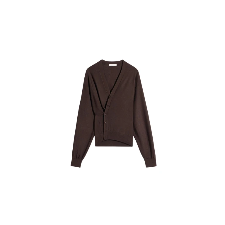 Lemaire Twisted Cardigan in Merino Blend - Knitwear - Parisian Minimalist Luxury at Luxury Shoes 