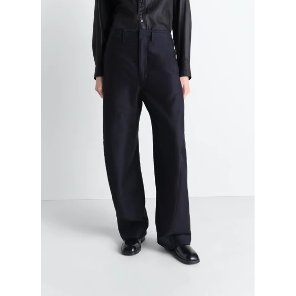 Lemaire Twisted Chino Pants in Cotton Satin - Pants - Parisian Minimalist Luxury at Luxury Shoes 