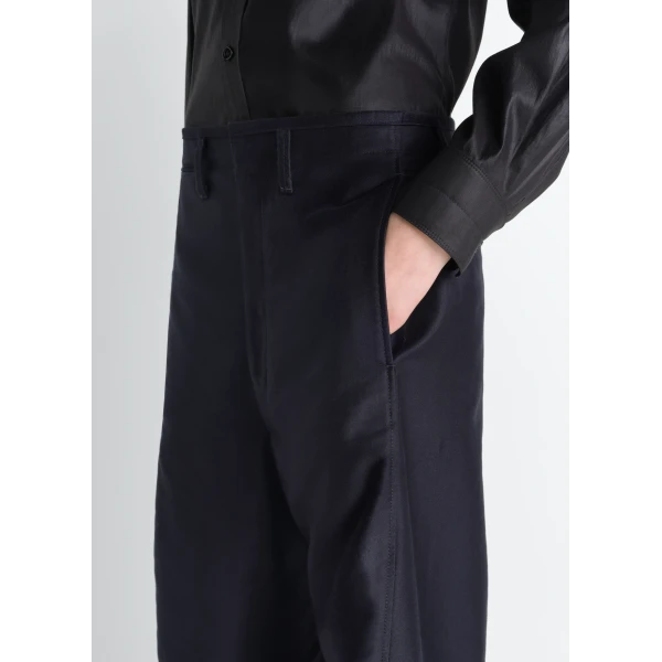 Lemaire Twisted Chino Pants in Cotton Satin - Pants - Parisian Minimalist Luxury at Luxury Shoes 