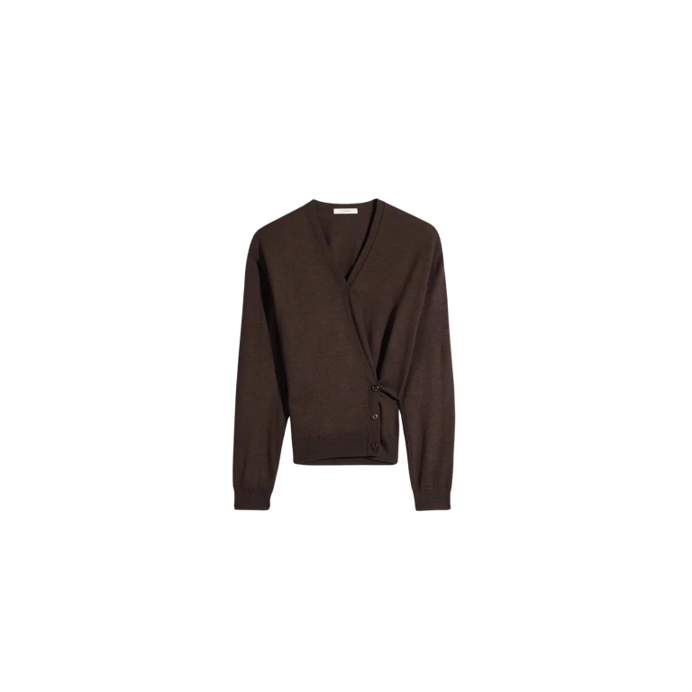 Lemaire Twisted V Neck Jumper in Merino Blend - Knitwear - Parisian Minimalist Luxury at Luxury Shoes 