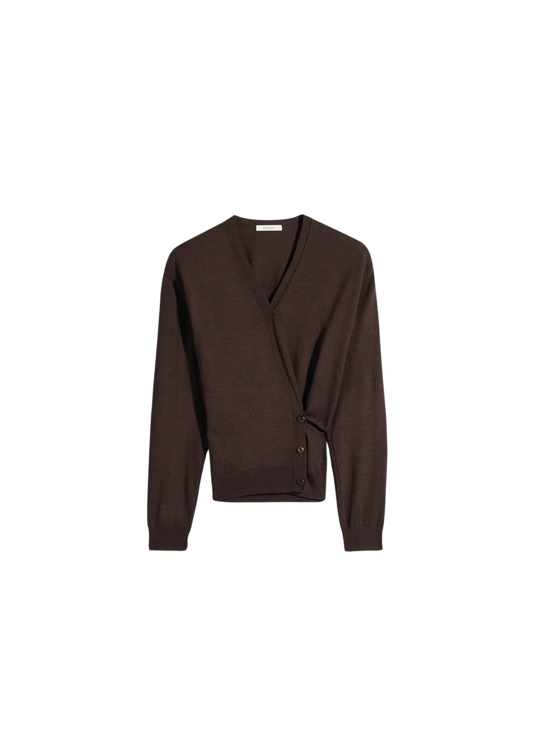 Lemaire Twisted V Neck Jumper in Merino Blend - Knitwear - Parisian Minimalist Luxury at Luxury Shoes 