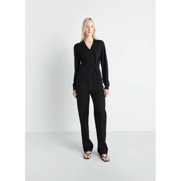 Lemaire Twisted V Neck Jumper in Merino Blend - Knitwear - Parisian Minimalist Luxury at Luxury Shoes 