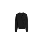 Lemaire Twisted V Neck Jumper in Merino Blend - Knitwear - Parisian Minimalist Luxury at Luxury Shoes 
