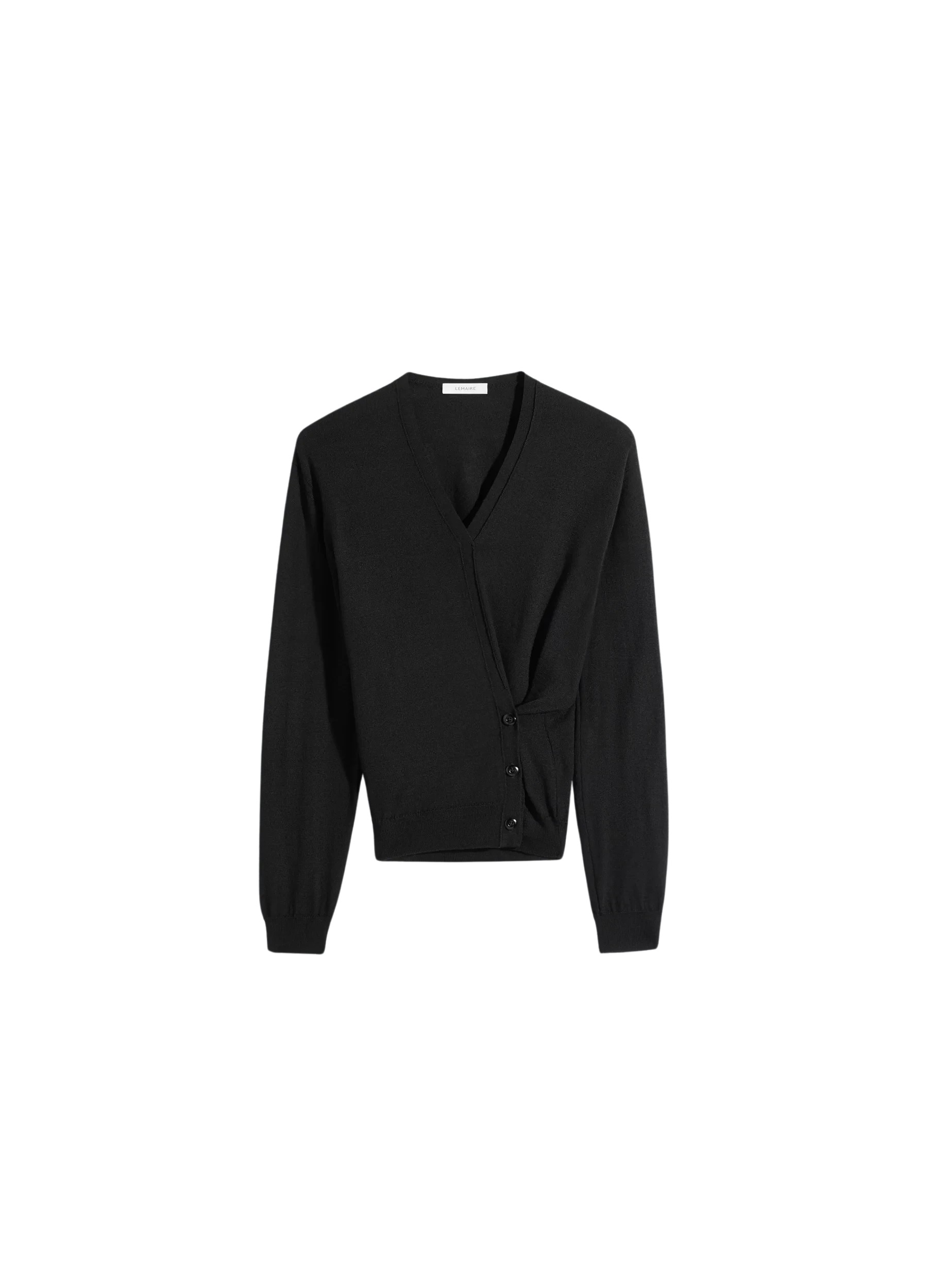 Lemaire Twisted V Neck Jumper in Merino Blend - Knitwear - Parisian Minimalist Luxury at Luxury Shoes 