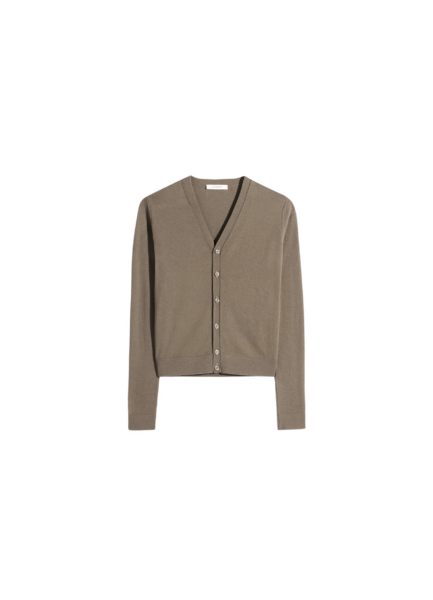 Lemaire V Neck Buttoned Cardigan in Fine Wool - Knitwear - Parisian Minimalist Luxury at Luxury Shoes 