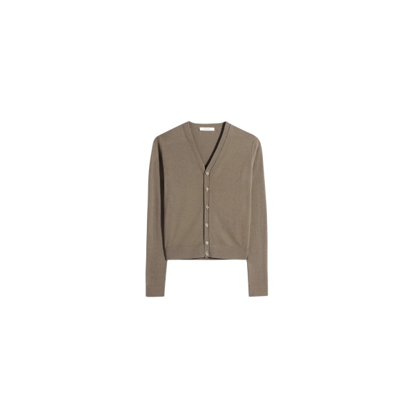 Lemaire V Neck Buttoned Cardigan in Fine Wool - Knitwear - Parisian Minimalist Luxury at Luxury Shoes 