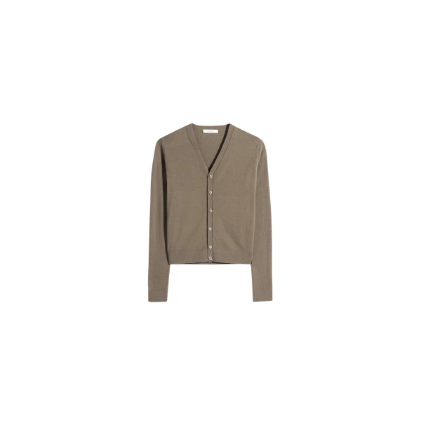 Lemaire V Neck Buttoned Cardigan in Fine Wool - Knitwear - Parisian Minimalist Luxury at Luxury Shoes 