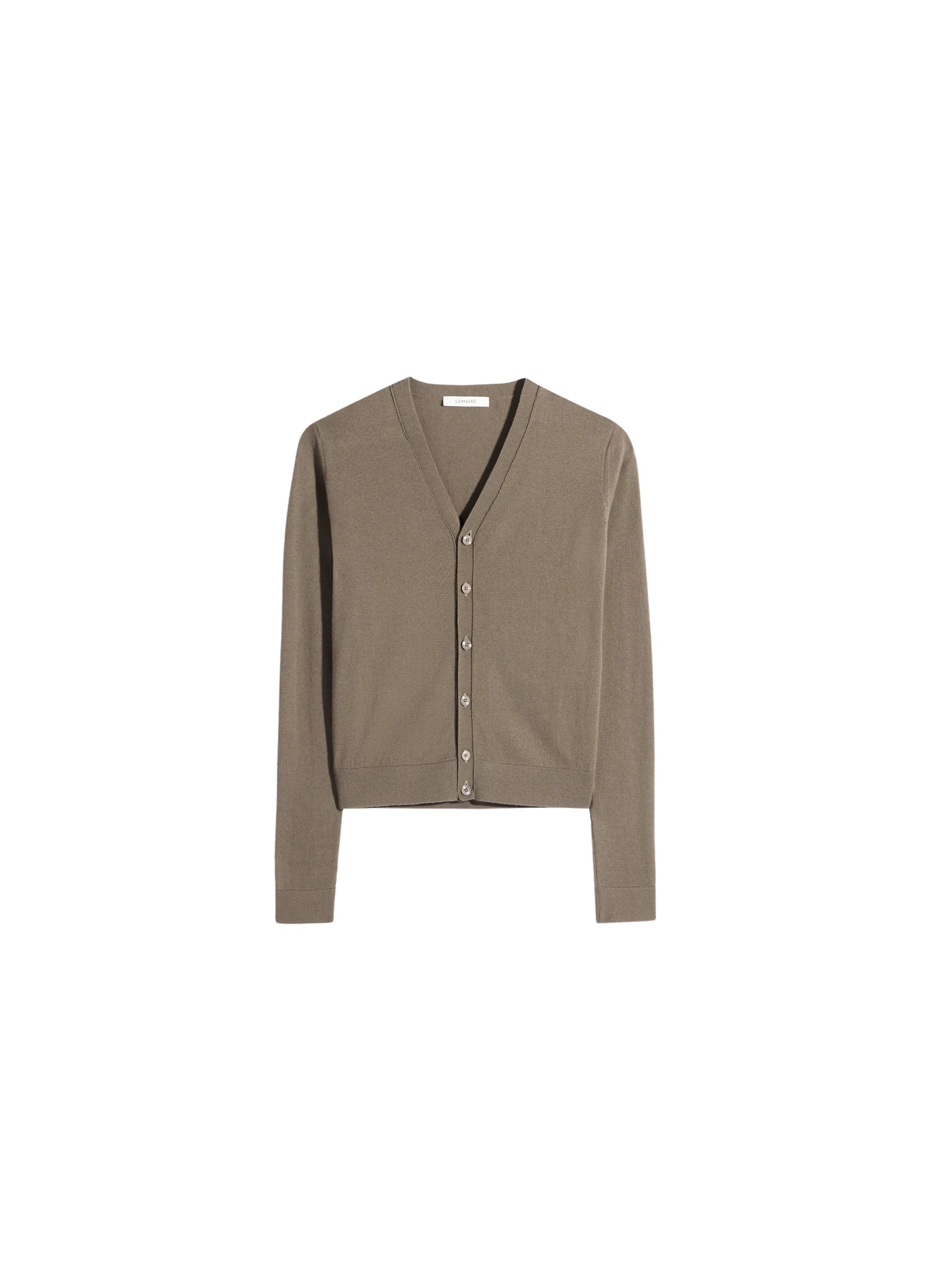Lemaire V Neck Buttoned Cardigan in Fine Wool - Knitwear - Parisian Minimalist Luxury at Luxury Shoes 