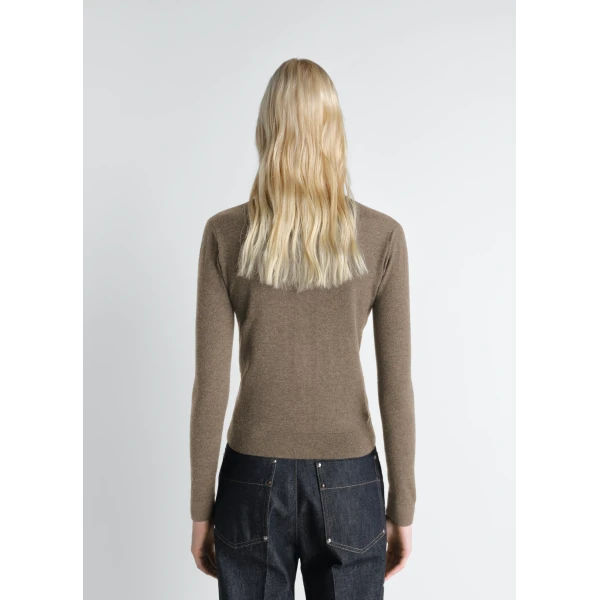 Lemaire V Neck Buttoned Cardigan in Fine Wool - Knitwear - Parisian Minimalist Luxury at Luxury Shoes 