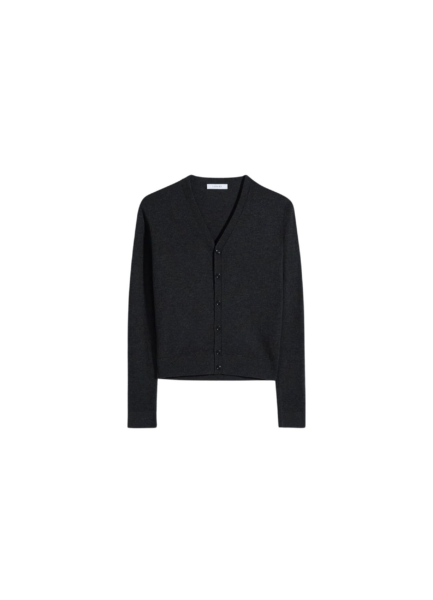 Lemaire V Neck Buttoned Cardigan in Fine Wool - Knitwear - Parisian Minimalist Luxury at Luxury Shoes 
