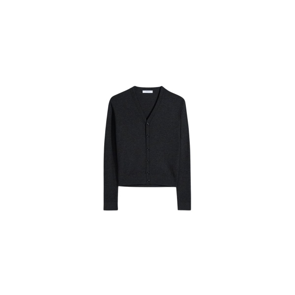 Lemaire V Neck Buttoned Cardigan in Fine Wool - Knitwear - Parisian Minimalist Luxury at Luxury Shoes 