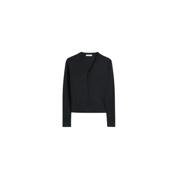 Lemaire V Neck Buttoned Cardigan in Fine Wool - Knitwear - Parisian Minimalist Luxury at Luxury Shoes 