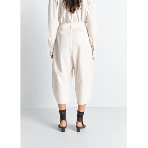 Lemaire Volume Bermudas in Cotton Satin - Shorts - Parisian Minimalist Luxury at Luxury Shoes 