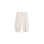 Lemaire Volume Bermudas in Cotton Satin - Shorts - Parisian Minimalist Luxury at Luxury Shoes 