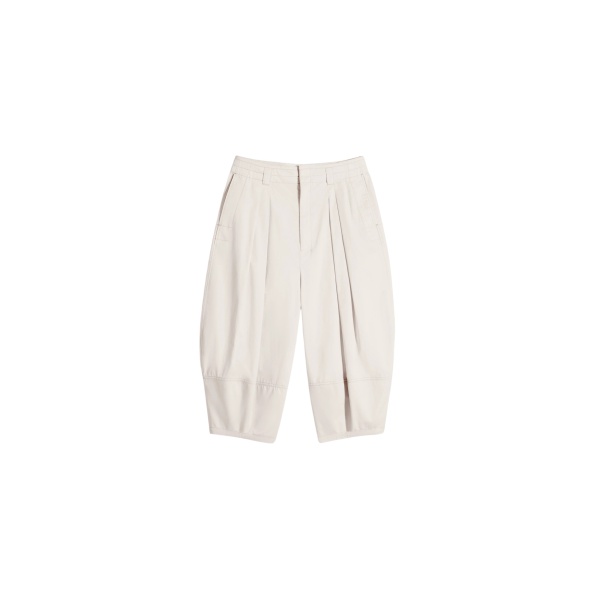 Lemaire Volume Bermudas in Cotton Satin - Shorts - Parisian Minimalist Luxury at Luxury Shoes 