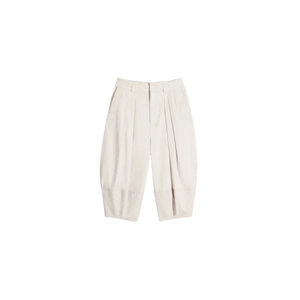 Lemaire Volume Bermudas in Cotton Satin - Shorts - Parisian Minimalist Luxury at Luxury Shoes 