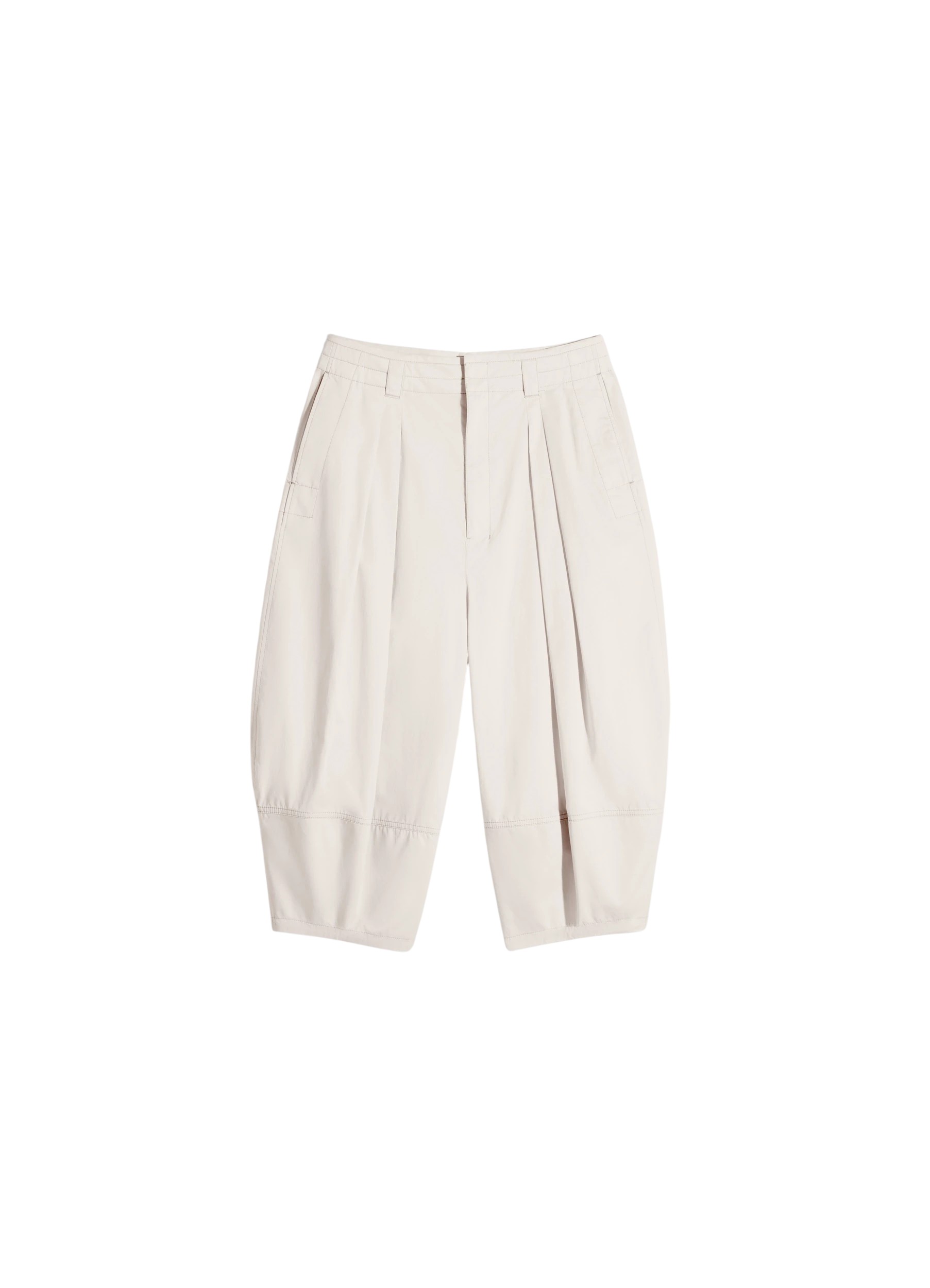 Lemaire Volume Bermudas in Cotton Satin - Shorts - Parisian Minimalist Luxury at Luxury Shoes 