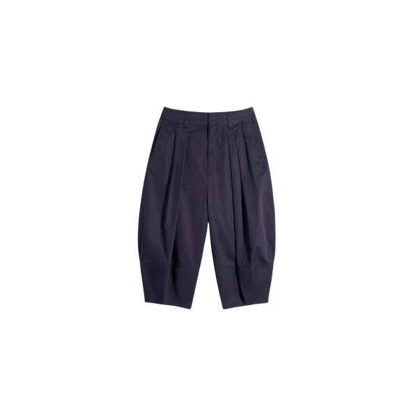 Lemaire Volume Bermudas in Cotton Satin - Shorts - Parisian Minimalist Luxury at Luxury Shoes 