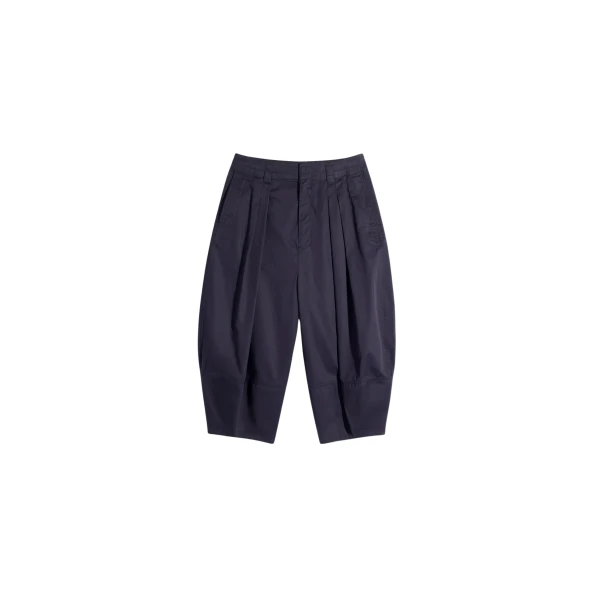 Lemaire Volume Bermudas in Cotton Satin - Shorts - Parisian Minimalist Luxury at Luxury Shoes 