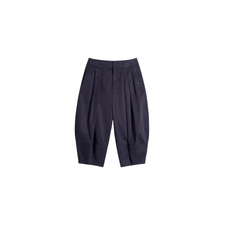 Lemaire Volume Bermudas in Cotton Satin - Shorts - Parisian Minimalist Luxury at Luxury Shoes 