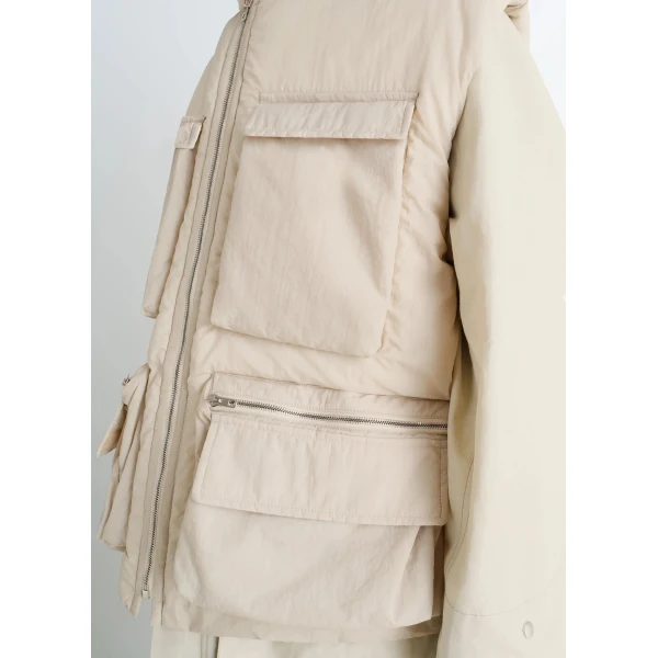 Lemaire Wadded Gilet with Pockets in Light Nylon - Coats - Parisian Minimalist Luxury at Luxury Shoes 