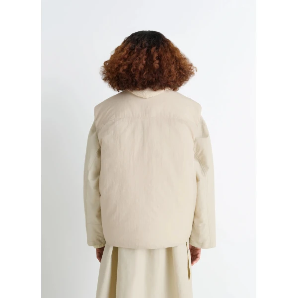 Lemaire Wadded Gilet with Pockets in Light Nylon - Coats - Parisian Minimalist Luxury at Luxury Shoes 
