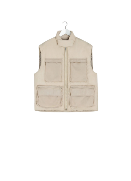 Lemaire Wadded Gilet with Pockets in Light Nylon - Coats - Parisian Minimalist Luxury at Luxury Shoes 