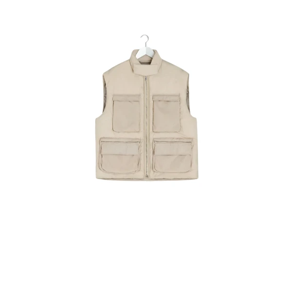 Lemaire Wadded Gilet with Pockets in Light Nylon - Coats - Parisian Minimalist Luxury at Luxury Shoes 