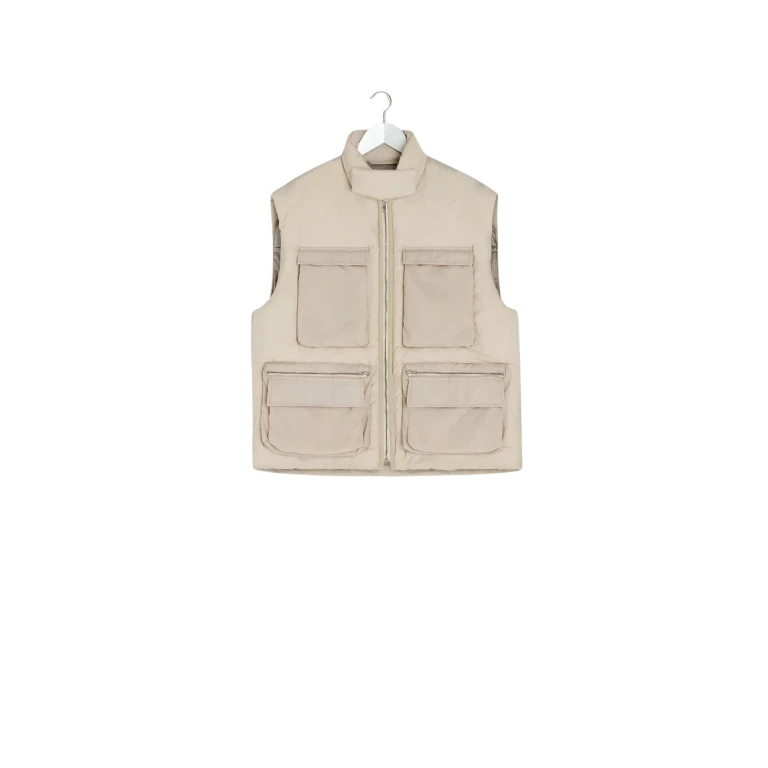 Lemaire Wadded Gilet with Pockets in Light Nylon - Coats - Parisian Minimalist Luxury at Luxury Shoes 