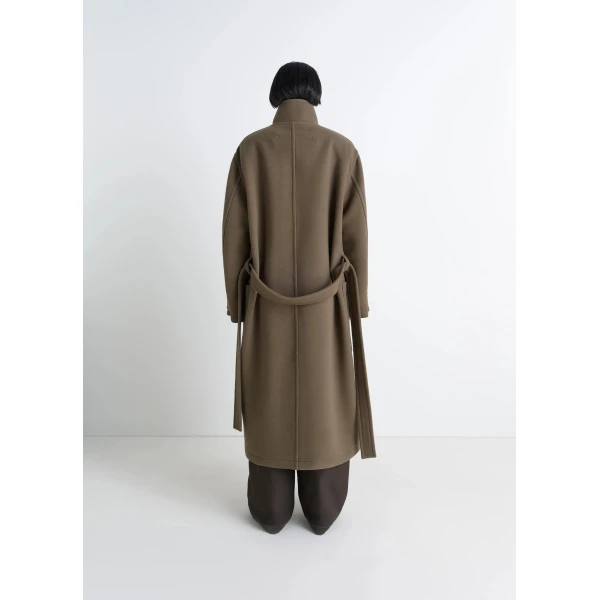 Lemaire Wrap Coat in Wool - Coats - Parisian Minimalist Luxury at Luxury Shoes 