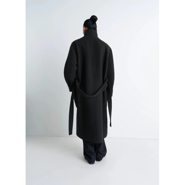 Lemaire Wrap Coat in Wool - Coats - Parisian Minimalist Luxury at Luxury Shoes 