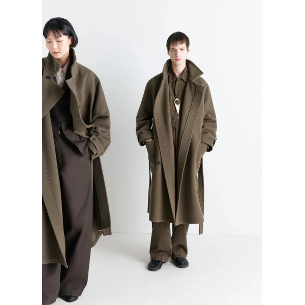 Lemaire Wrap Coat in Wool - Coats - Parisian Minimalist Luxury at Luxury Shoes 