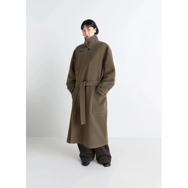 Lemaire Wrap Coat in Wool - Coats - Parisian Minimalist Luxury at Luxury Shoes 