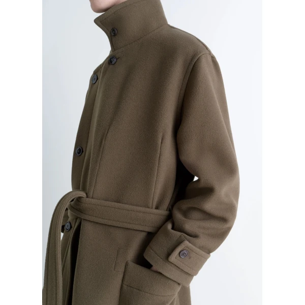 Lemaire Wrap Coat in Wool - Coats - Parisian Minimalist Luxury at Luxury Shoes 
