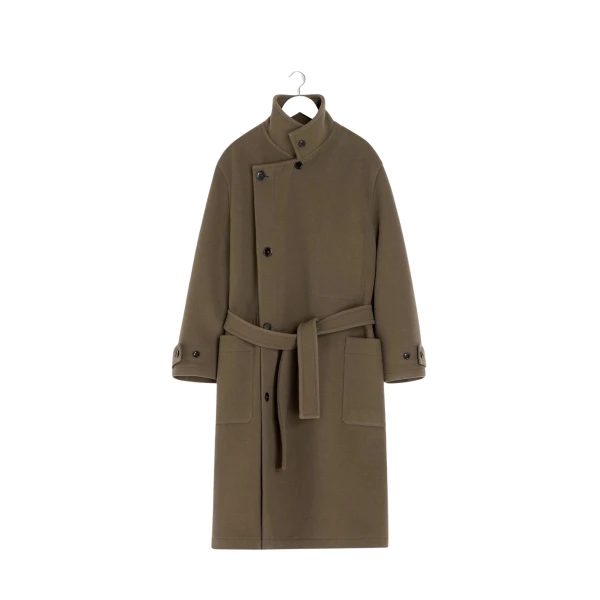 Lemaire Wrap Coat in Wool - Coats - Parisian Minimalist Luxury at Luxury Shoes 